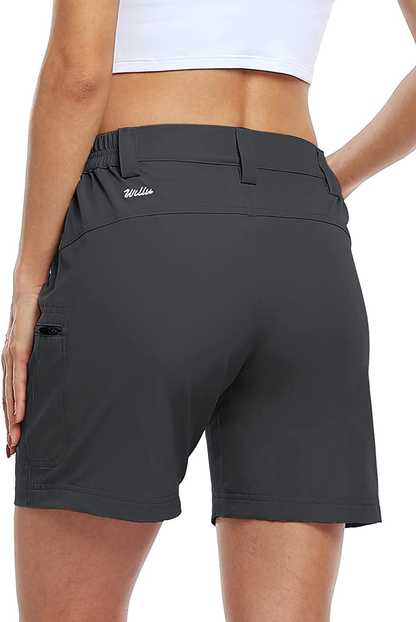 Willit Women'S Hiking Cargo Shorts Stretch Golf Active Shorts Outdoor Summer Shorts with Pockets Water Resistant 5" Apparel & Accessories > Clothing > Shorts Kylie Max   