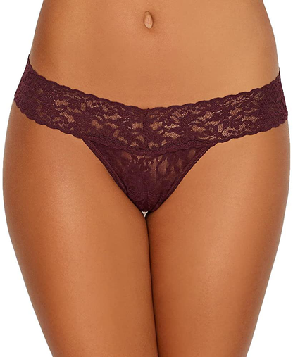 hanky panky, Signature Lace Low Rise Thong, One Size (2-12) Apparel & Accessories > Clothing > Underwear & Socks > Underwear hanky panky Hickory One Size 