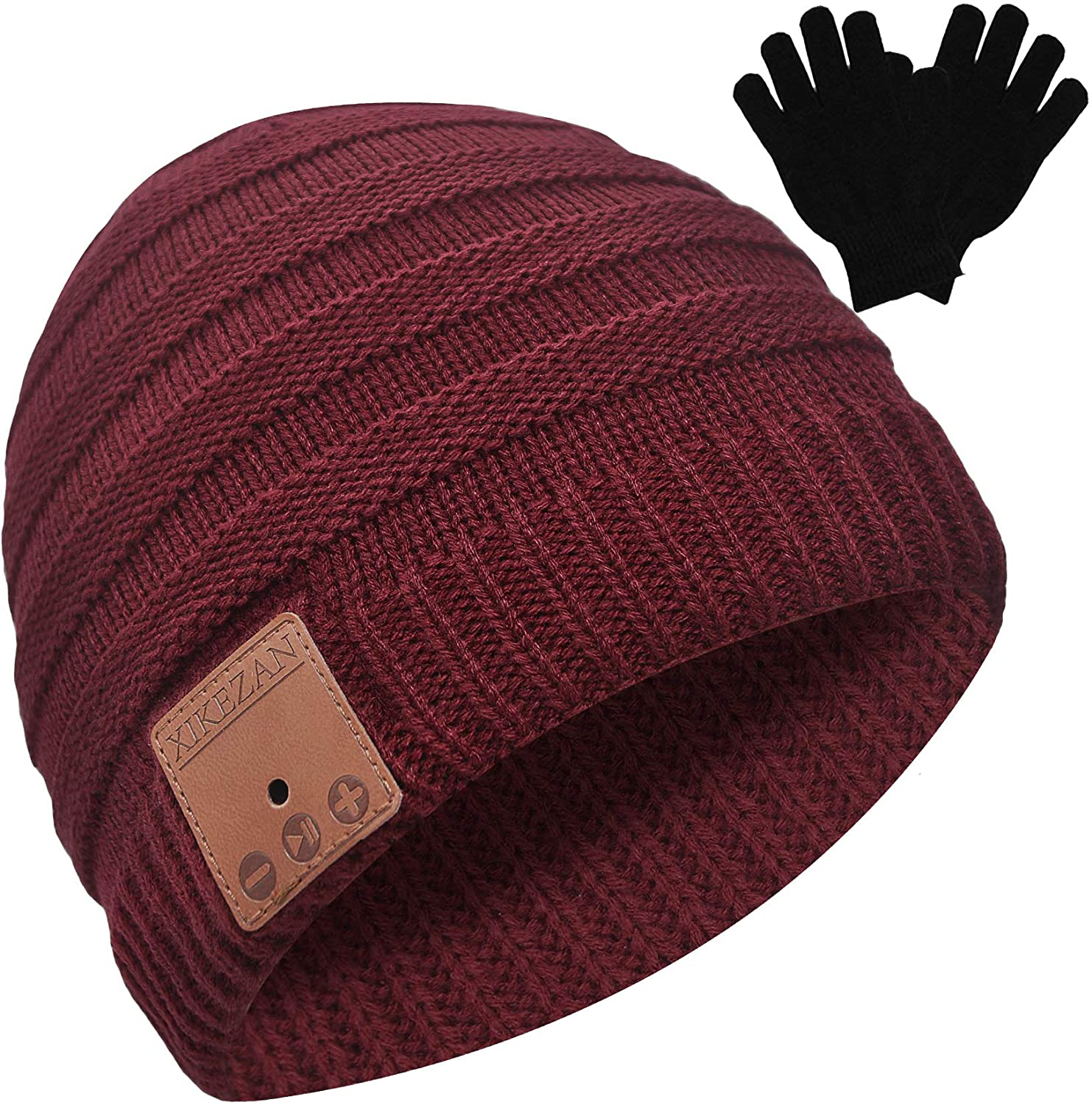 Bluetooth Beanie Novelty Headwear Christmas Stocking Stuffer Gifts for Men Women Arts & Entertainment > Party & Celebration > Gift Giving XIKEZAN Dark Red  