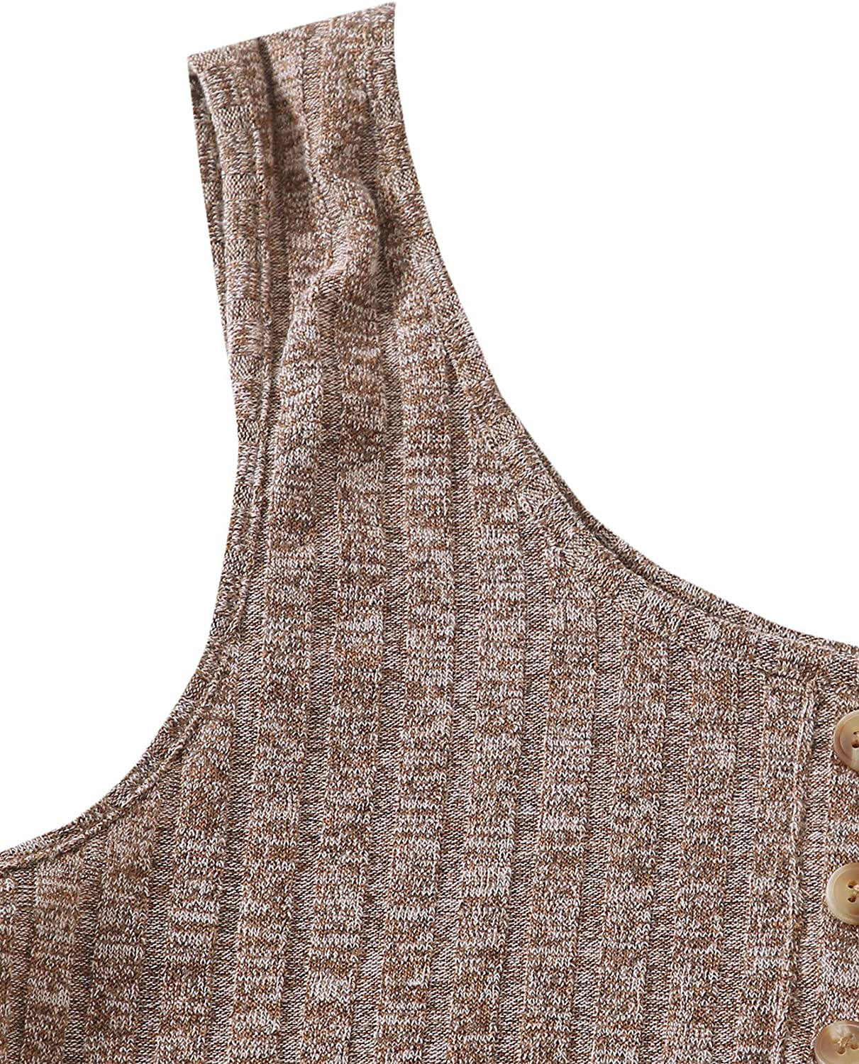 SOLY HUX Women'S Button Front Ribbed Knit Tank Top and Shorts Pajama Set Sleepwear Apparel & Accessories > Clothing > Sleepwear & Loungewear Kylie Max   
