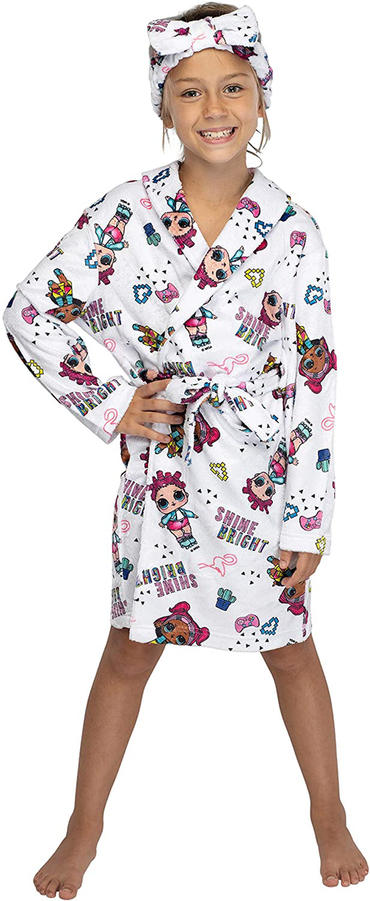 LOL Surprise! Girls' Shine Bright Glam Robe W/ Headband Apparel & Accessories > Clothing > Sleepwear & Loungewear > Robes Kylie Max   
