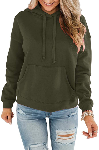 Bingerlily Women'S Casual Hoodies Long Sleeve Solid Lightweight Pullover Tops Loose Sweatshirt with Pocket Apparel & Accessories > Clothing > Activewear Kylie Max   