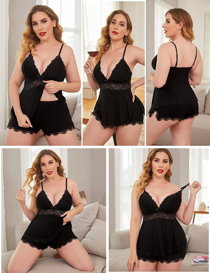 Avidlove Womens Sweetness Cami Set Lace Camisole Lingerie Nightwear Sexy Pajamas Lounge Sets Apparel & Accessories > Clothing > Sleepwear & Loungewear Kylie Max   