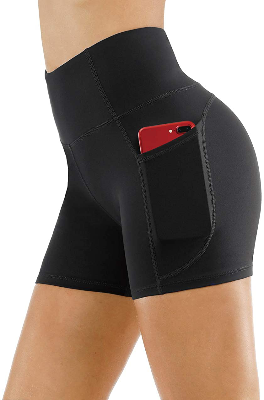 THE GYM PEOPLE High Waist Yoga Shorts for Women'S Tummy Control Fitness Athletic Workout Running Shorts with Deep Pockets Apparel & Accessories > Clothing > Shorts Kylie Max   