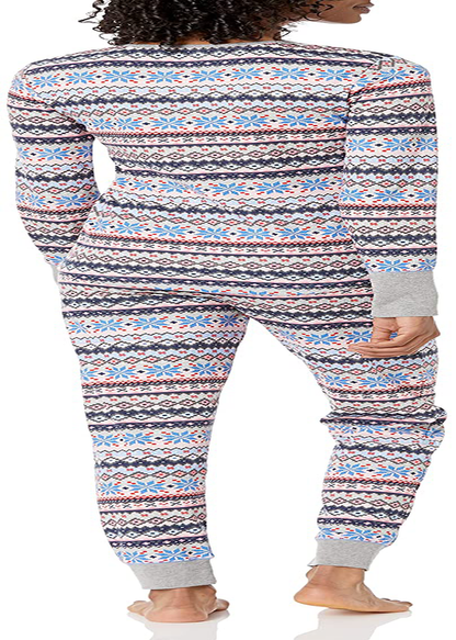 Mae Women's Vintage Thermal Henley Long Sleeve Top with Jogger Pajama Set Apparel & Accessories > Clothing > Sleepwear & Loungewear > Pajamas Mae   
