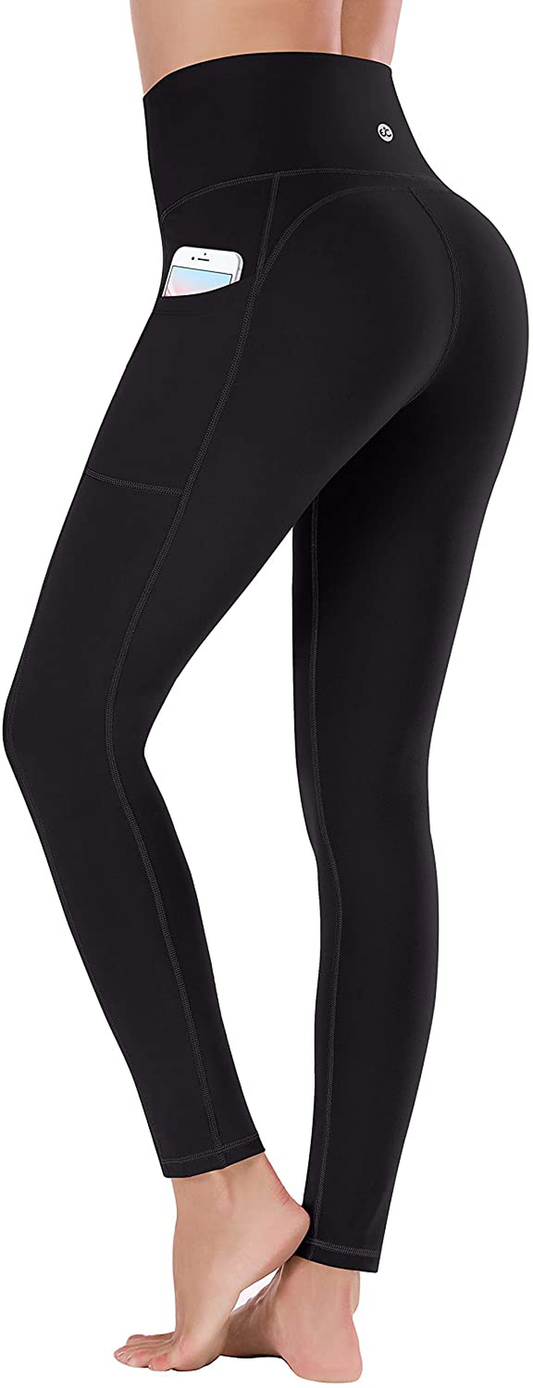 Ewedoos Women's Yoga Pants with Pockets - Leggings with Pockets, High Waist Tummy Control Non See-Through Workout Pants Apparel & Accessories > Clothing > Activewear Ewedoos Black Medium 