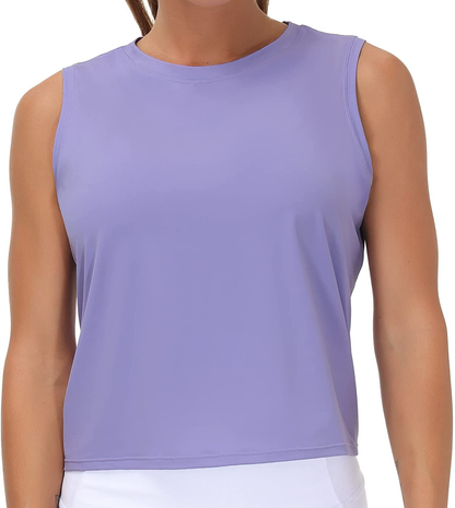 Ice Silk Workout Tops for Women Quick Dry Muscle Gym Running Shirts Sleeveless Flowy Yoga Tank Tops Apparel & Accessories > Clothing > Activewear Kylie Max   