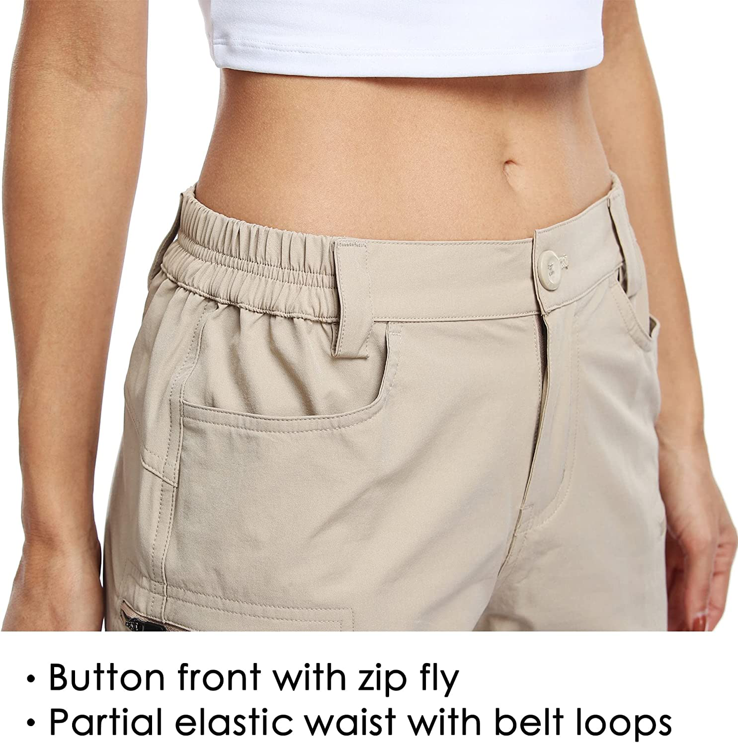 Willit Women'S Hiking Cargo Shorts Stretch Golf Active Shorts Outdoor Summer Shorts with Pockets Water Resistant 5" Apparel & Accessories > Clothing > Shorts Kylie Max   