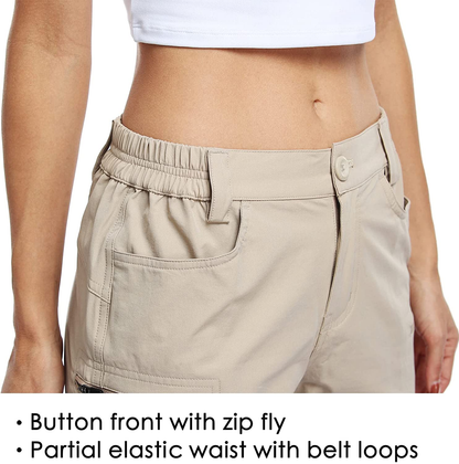 Willit Women'S Hiking Cargo Shorts Stretch Golf Active Shorts Outdoor Summer Shorts with Pockets Water Resistant 5" Apparel & Accessories > Clothing > Shorts Kylie Max   