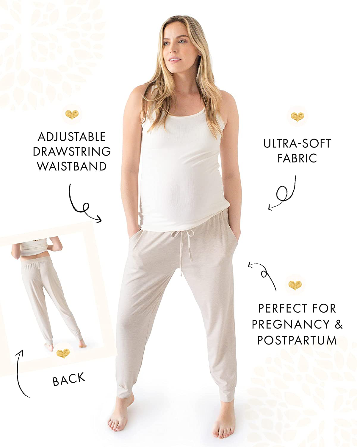 Kindred Bravely Everyday Maternity Joggers/Lounge Pants for Women Apparel & Accessories > Clothing > Activewear Kylie Max   