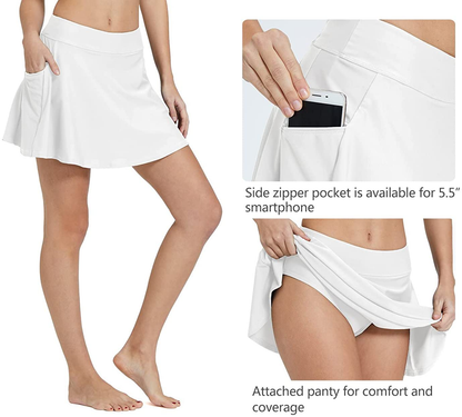 BALEAF Women'S High Waisted Swim Skirt Bikini Tankini Bottom with Side Pocket Apparel & Accessories > Clothing > Swimwear Kylie Max   