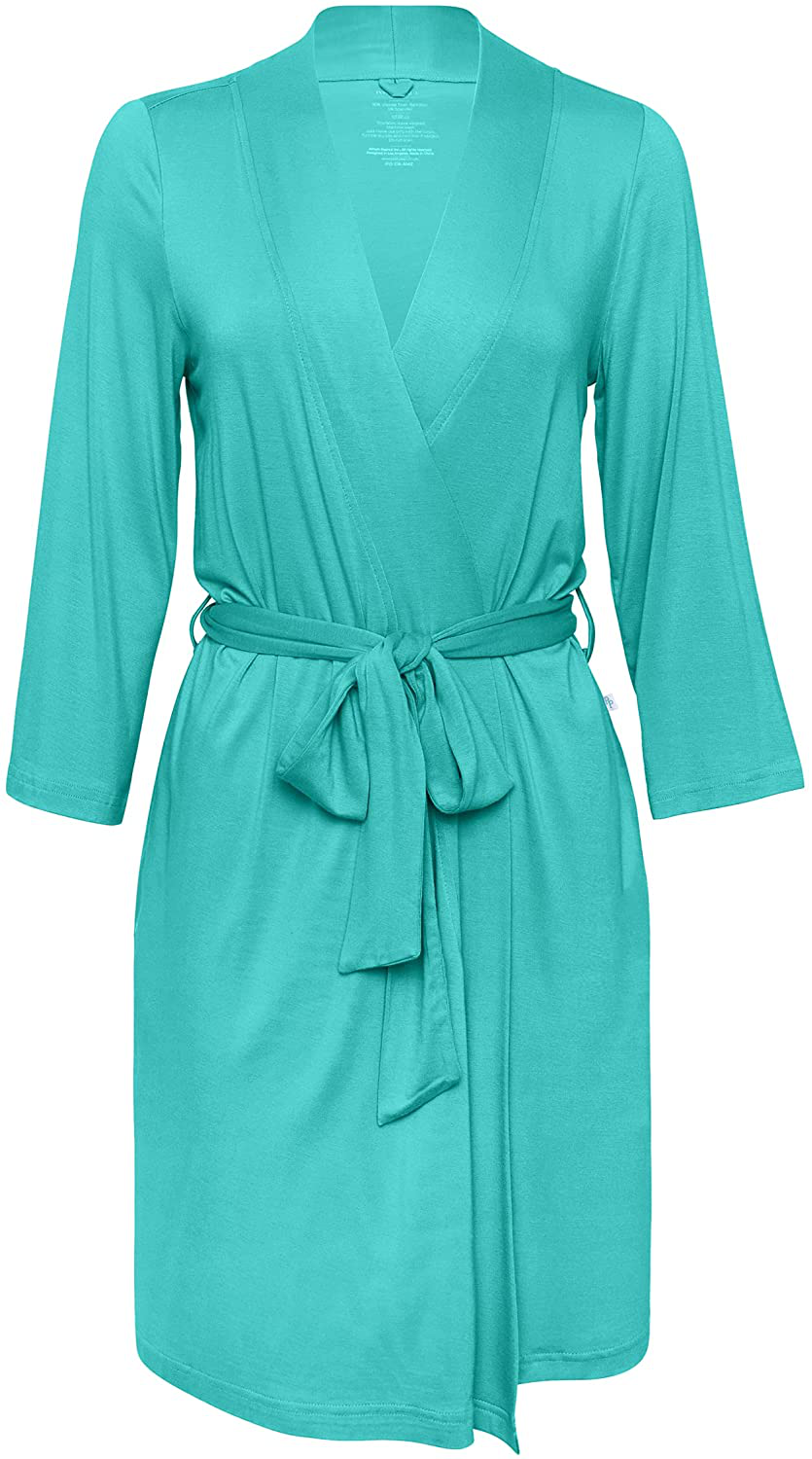 Posh Peanut Mommy Robe for Maternity, Labor Delivery Soft Nursing Lounge Wear, Viscose from Bamboo Apparel & Accessories > Clothing > Sleepwear & Loungewear > Robes Posh Peanut Signature Teal XX-Large 