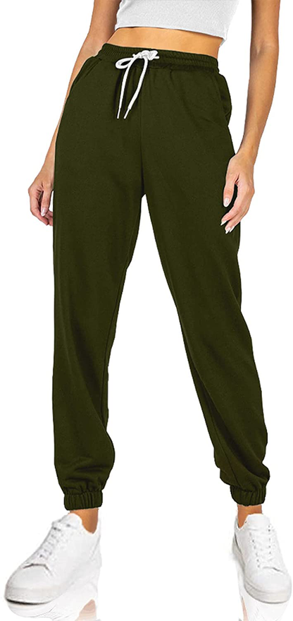 AUTOMET Women'S Cinch Bottom Sweatpants High Waisted Athletic Joggers Lounge Pants with Pockets Apparel & Accessories > Clothing > Activewear Kylie Max   
