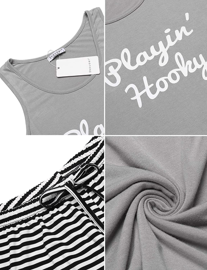 Ekouaer Womens Pajama Set Sleeveless Tank Top and Shorts Pj Set Lace Hem Sleepwear S-XXL Apparel & Accessories > Clothing > Sleepwear & Loungewear > Pajamas Ekouaer   