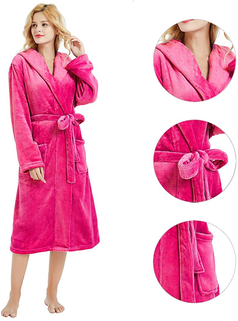 HEARTNICE Womens Fleece Robes, Soft Plush Long Bathrobe, Thick Kimono Robes for Womens, Warm House Coat Apparel & Accessories > Clothing > Sleepwear & Loungewear > Robes Kylie Max   