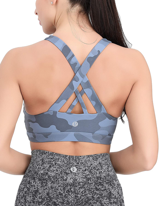 RUNNING GIRL Sports Bra for Women, Criss-Cross Back Padded Strappy Sports Bras Medium Support Yoga Bra with Removable Cups Apparel & Accessories > Clothing > Underwear & Socks > Bras Kylie Max   