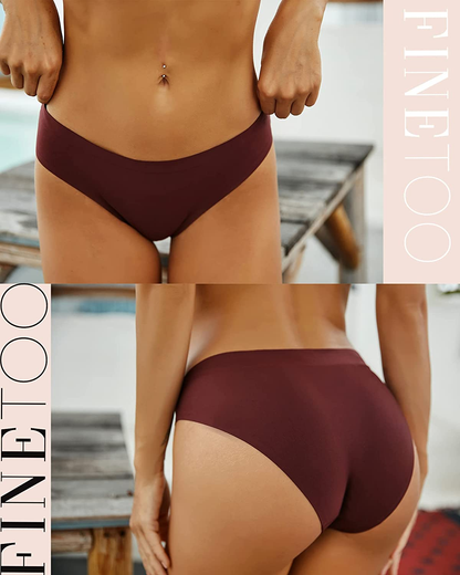 FINETOO 12 Pack Women’S Seamless Hipster Underwear No Show Panties Invisibles Briefs Soft Stretch Bikini Underwears XS-XL  KYLIE MAX   