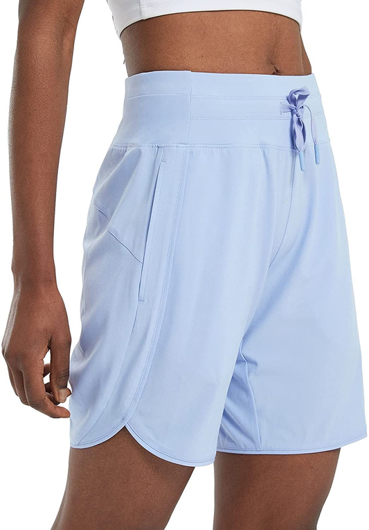 BALEAF Women'S 7" Long Shorts Lightweight for Running Workout Hiking Unlined Zipper Pocket Quick Dry Apparel & Accessories > Clothing > Shorts Kylie Max   