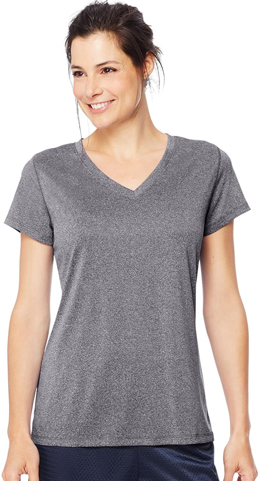 Hanes Sport Women'S Heathered Performance V-Neck Tee Apparel & Accessories > Clothing > Activewear Kylie Max   