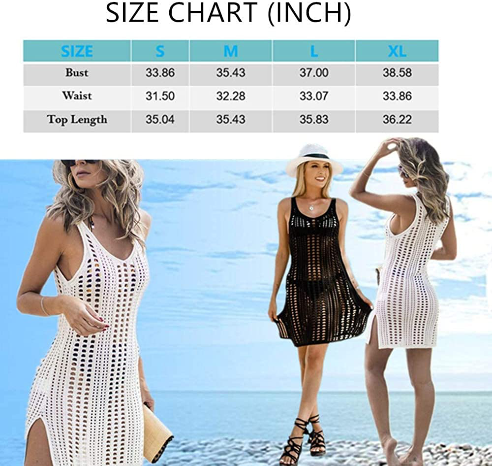 Sulozom Women Swimsuits Cover Ups Crochet Bathing Suit Tassel Bikini Coverup Beach Swimwear Apparel & Accessories > Clothing > Swimwear Kylie Max   