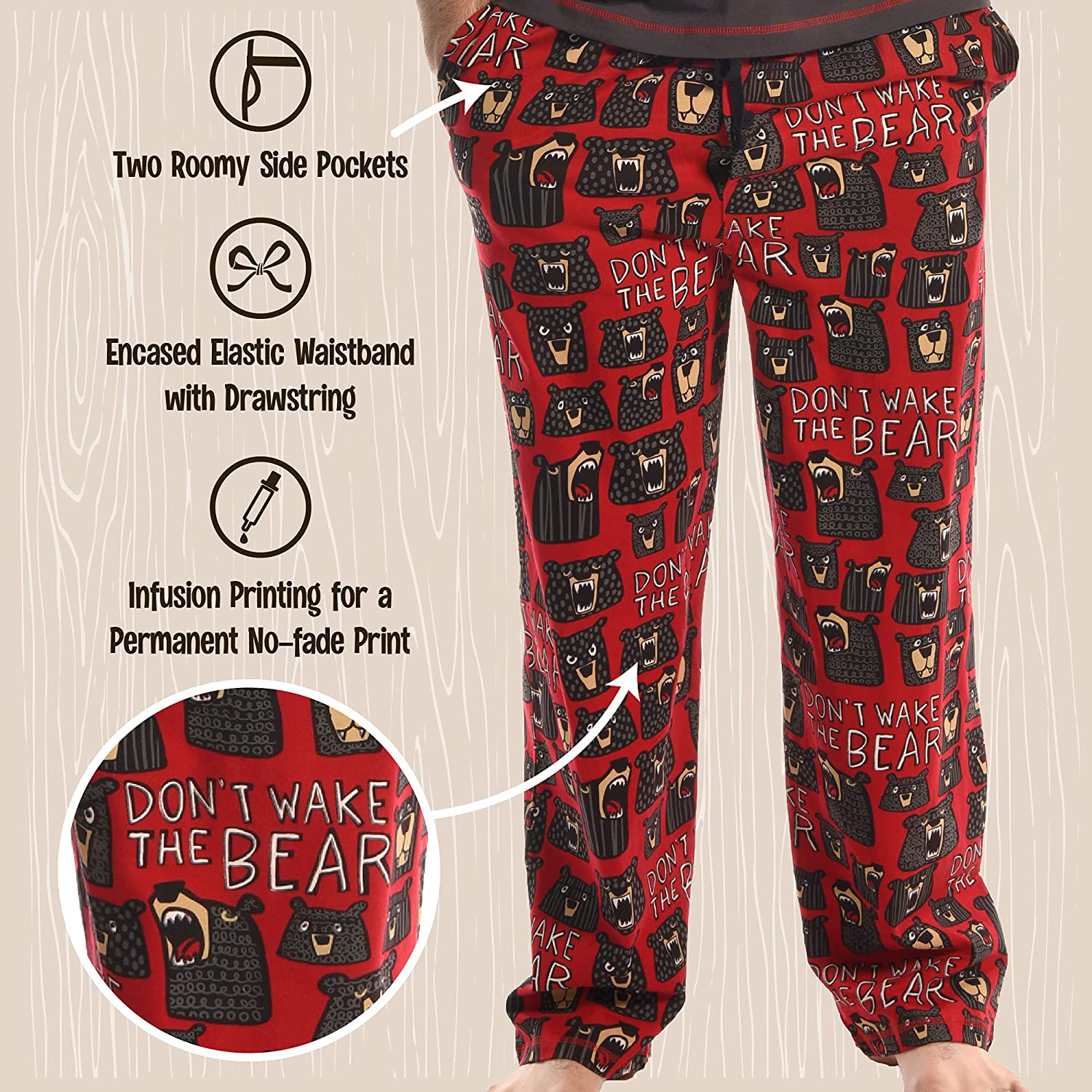 Lazy One Pajama Pants for Men, Men'S Separate Bottoms, Lounge Pants, Funny, Humorous Apparel & Accessories > Clothing > Sleepwear & Loungewear > Pajamas Kylie Max   