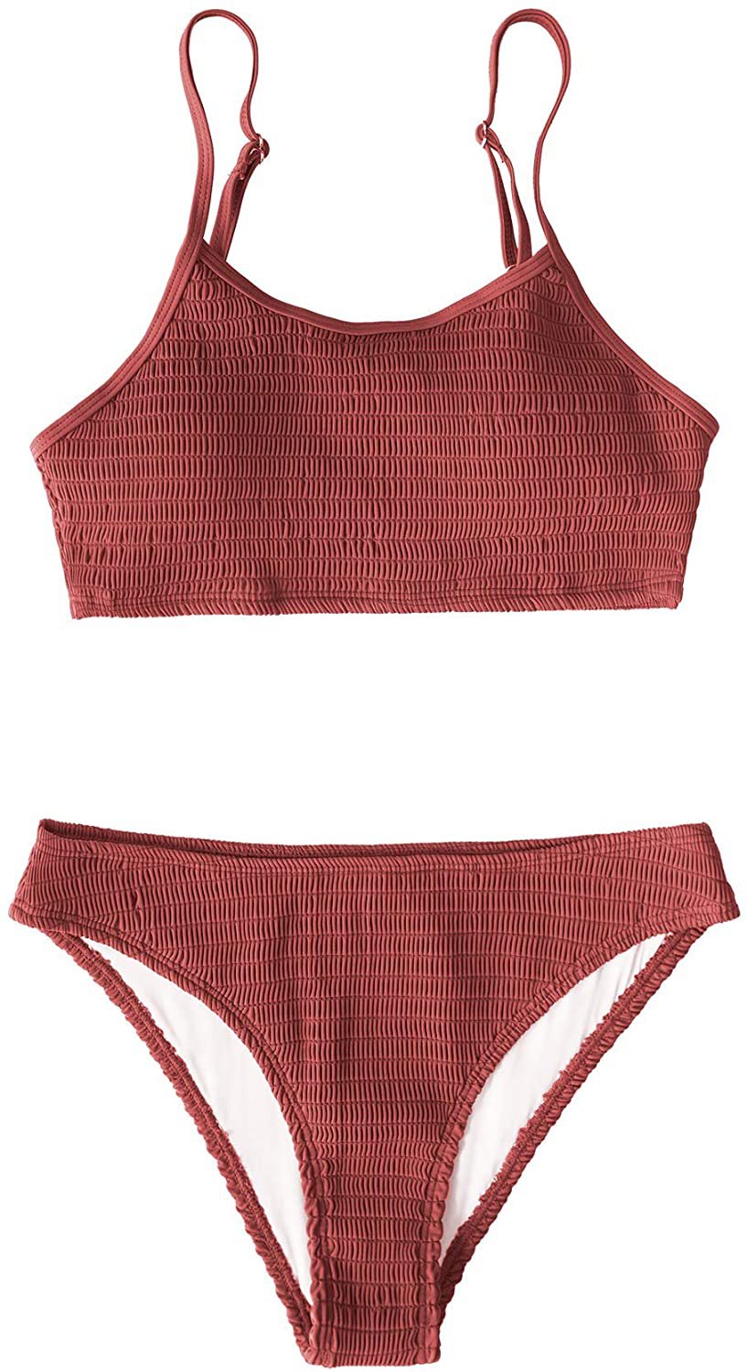 CUPSHE Women's Bikini Swimsuit Ruched Thong Two Piece Bathing Suit Apparel & Accessories > Clothing > Swimwear KYLIE MAX   