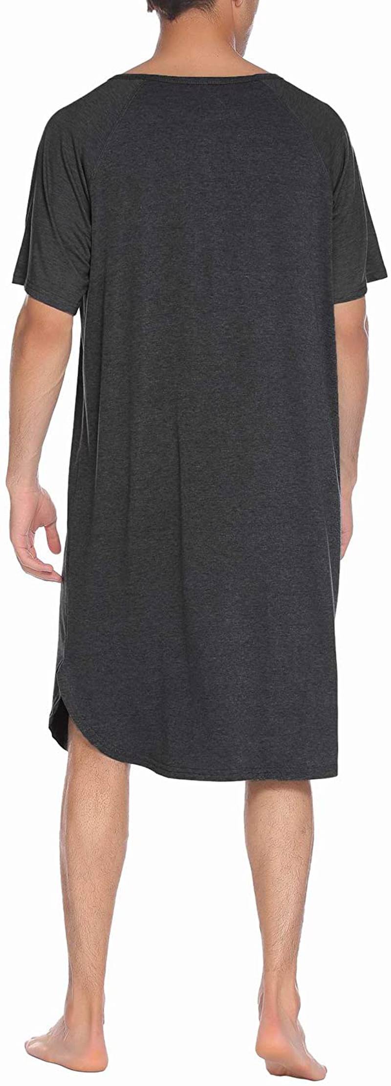 Ekouaer Sleepwear Men'S Nightshirt Short Sleeve Pajamas Comfy Big & Tall Henley Sleep Shirt M-XXXL Apparel & Accessories > Clothing > Sleepwear & Loungewear > Nightgowns Kylie Max   