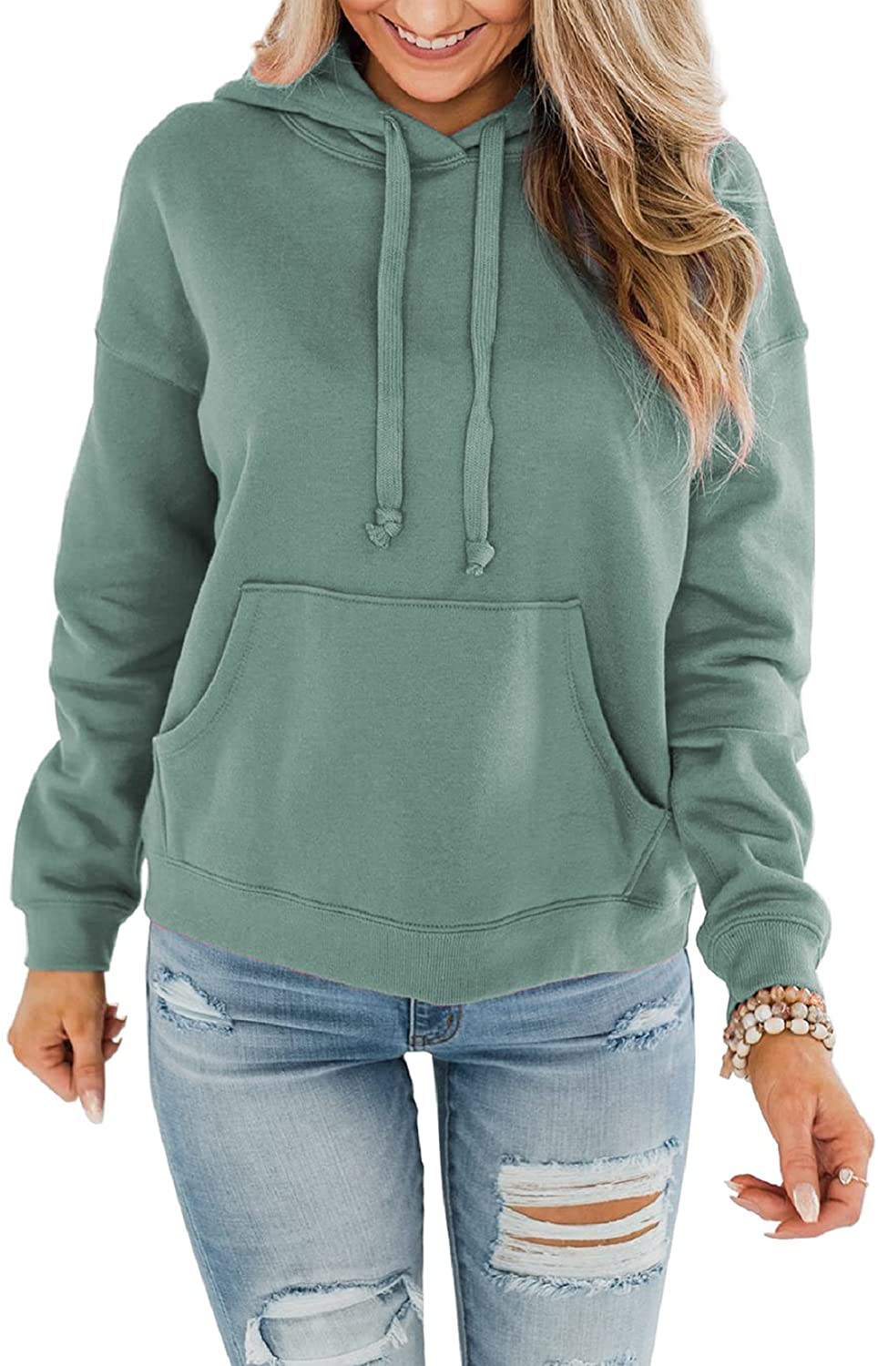 ORANDESIGNE Women’S Casual Hoodies Long Sleeve Pullover Tops Loose Lightweight Sweatshirt with Pocket Apparel & Accessories > Clothing > Activewear Kylie Max   