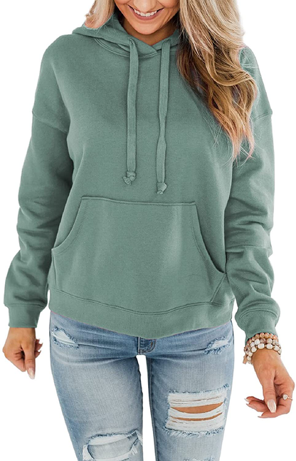 ORANDESIGNE Women’S Casual Hoodies Long Sleeve Pullover Tops Loose Lightweight Sweatshirt with Pocket Apparel & Accessories > Clothing > Activewear Kylie Max   
