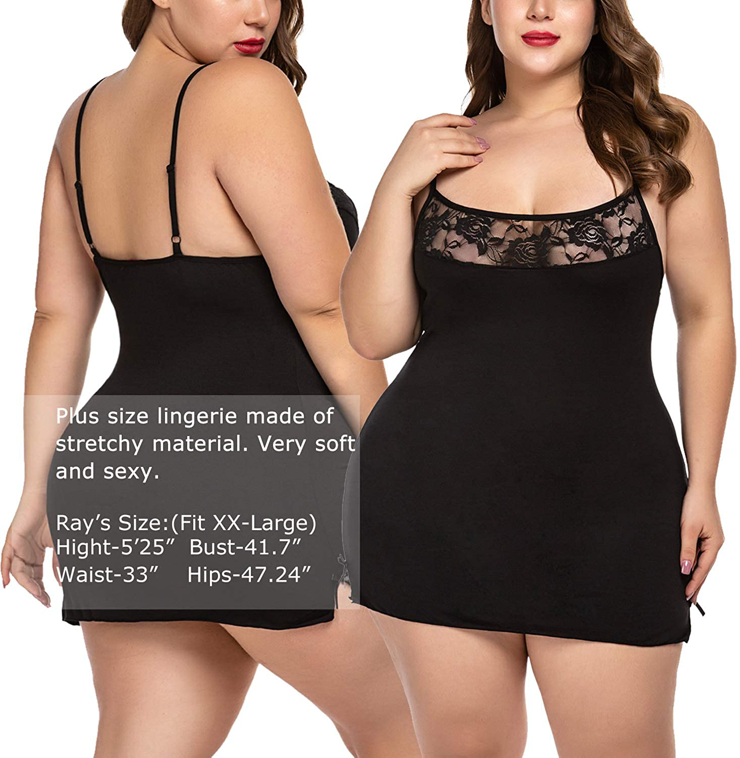 Avidlove Women Lingerie Sexy Sleepwear Lace Chemise Nightgown Babydoll Full Slips S-XXXL Apparel & Accessories > Clothing > Underwear & Socks > Lingerie Kylie Max   