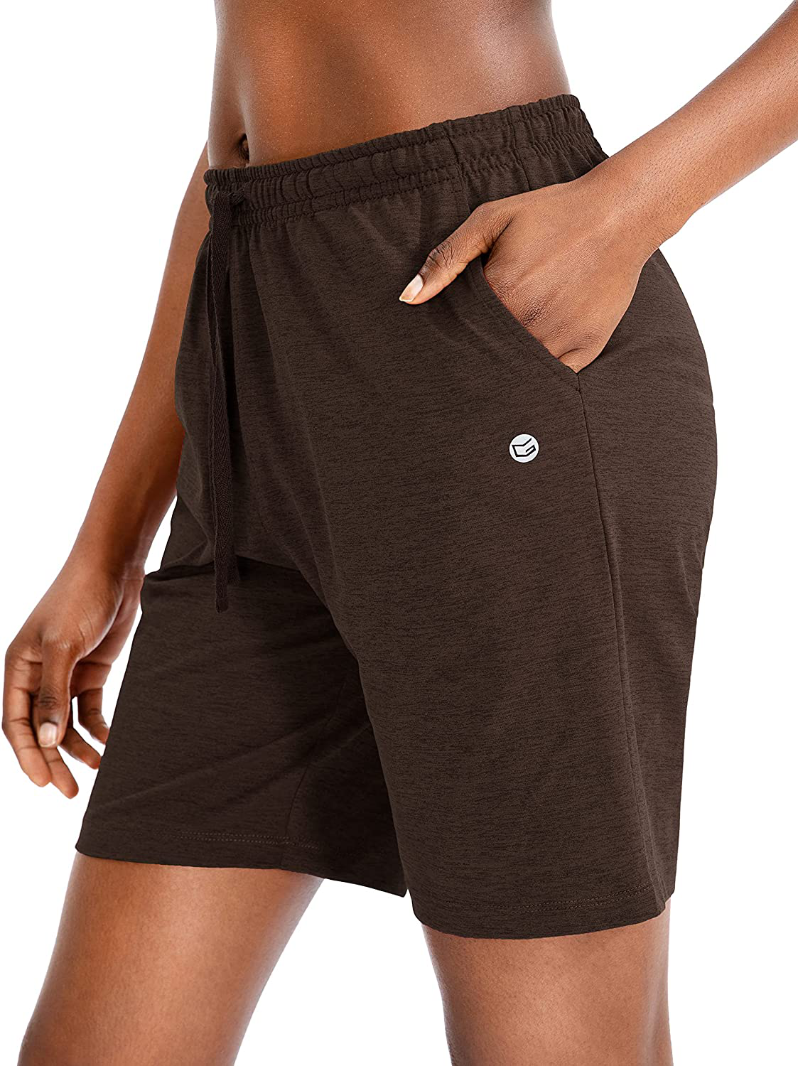 G Gradual Women'S Bermuda Shorts Jersey Shorts with Deep Pockets 7" Long Shorts for Women Lounge Walking Athletic Apparel & Accessories > Clothing > Shorts Kylie Max   