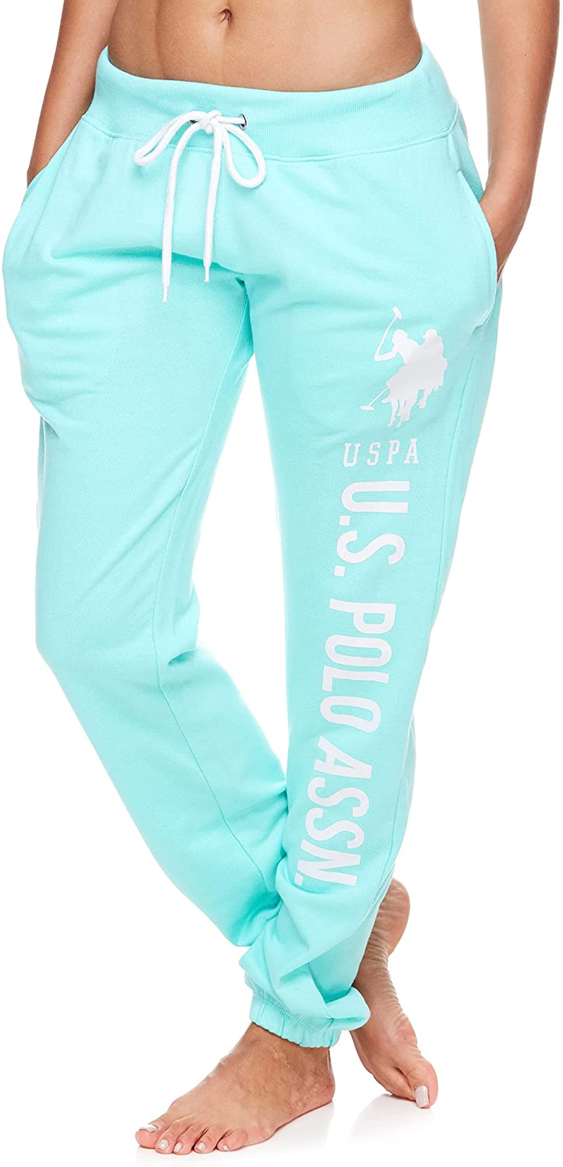 U.S. Polo Assn. Essentials Womens Sweatpants with Pockets - French Terry Jogger Sweats Apparel & Accessories > Clothing > Underwear & Socks > Underwear U.S. Polo Assn. Mint-heather 2X 