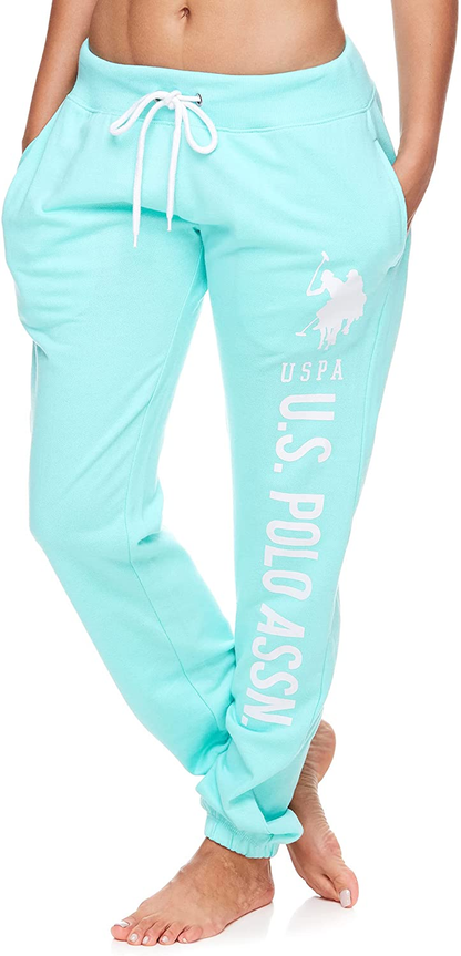 U.S. Polo Assn. Essentials Womens Sweatpants with Pockets - French Terry Jogger Sweats Apparel & Accessories > Clothing > Underwear & Socks > Underwear U.S. Polo Assn. Mint-heather 2X 