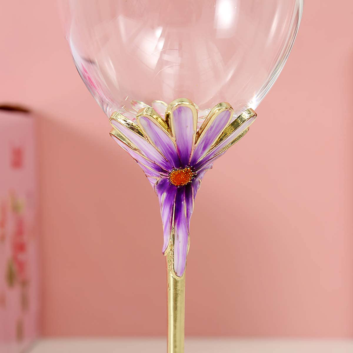 Luka Tech Enamels flower Lead-free Wine Glass Best Birthday Gifts For Women Wife Mom Friends Mothers Valentines Day (1 Pack) Arts & Entertainment > Party & Celebration > Gift Giving Luka Tech   