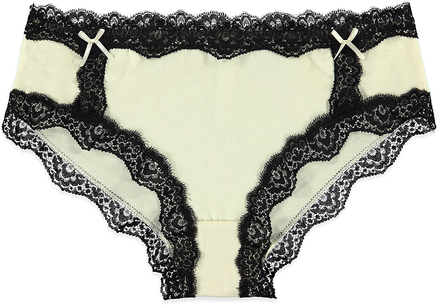 Free to Live 6 Pack Women'S All over Lace Panties - Colorful Trim Hipster Cotton Underwear Apparel & Accessories > Clothing > Underwear & Socks > Underwear Free to Live   