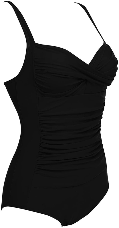 Ekouaer Womens One Piece Swimsuit Elegant Inspired Vintage Pin up Monokinis Tummy Control Swimwear Shirred Bathing Suits Apparel & Accessories > Clothing > Swimwear Kylie Max   