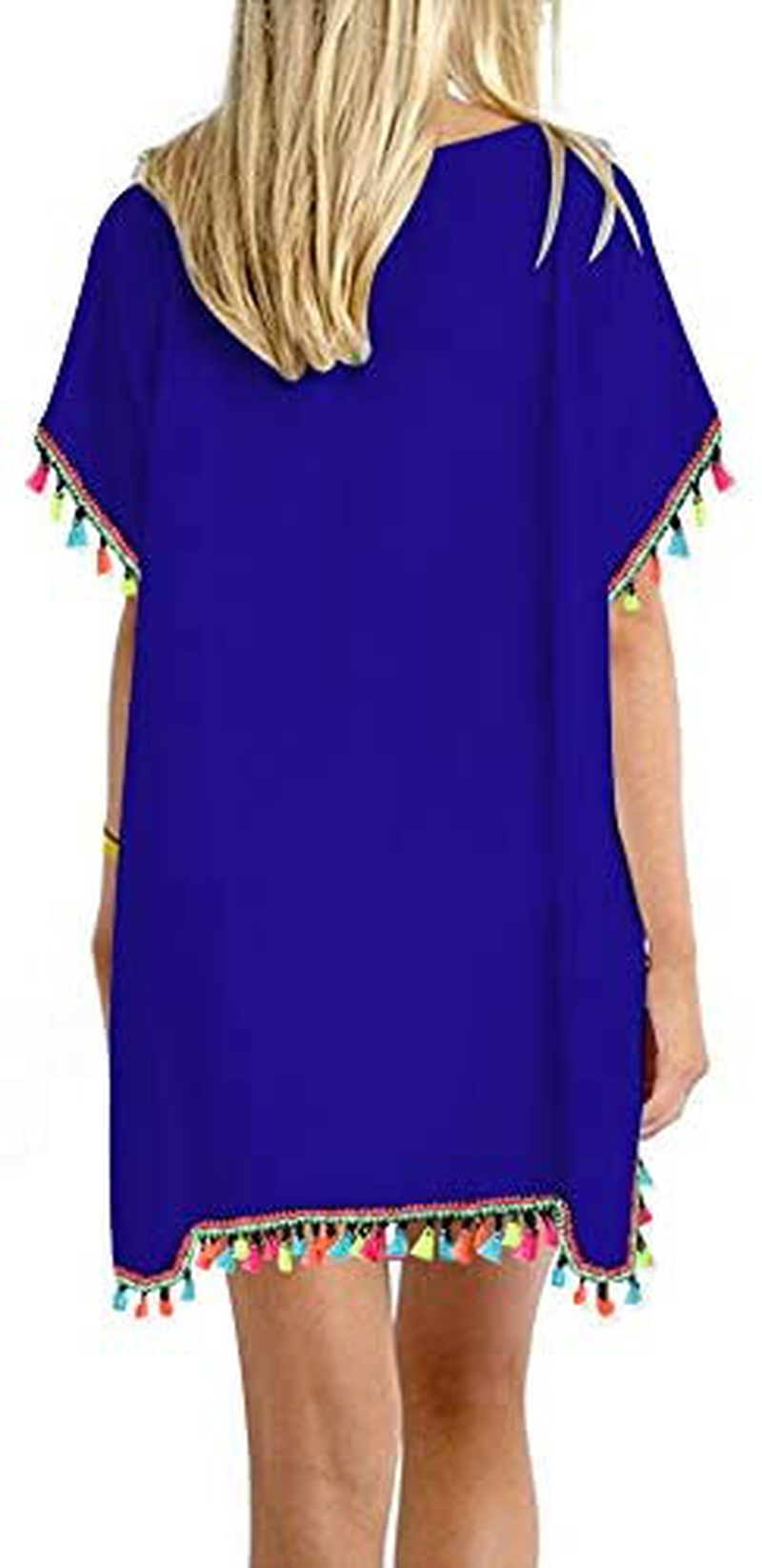 GDKEY Women Chiffon Tassel Swimsuit Bikini Stylish Beach Cover Up Apparel & Accessories > Clothing > Swimwear Kylie Max   