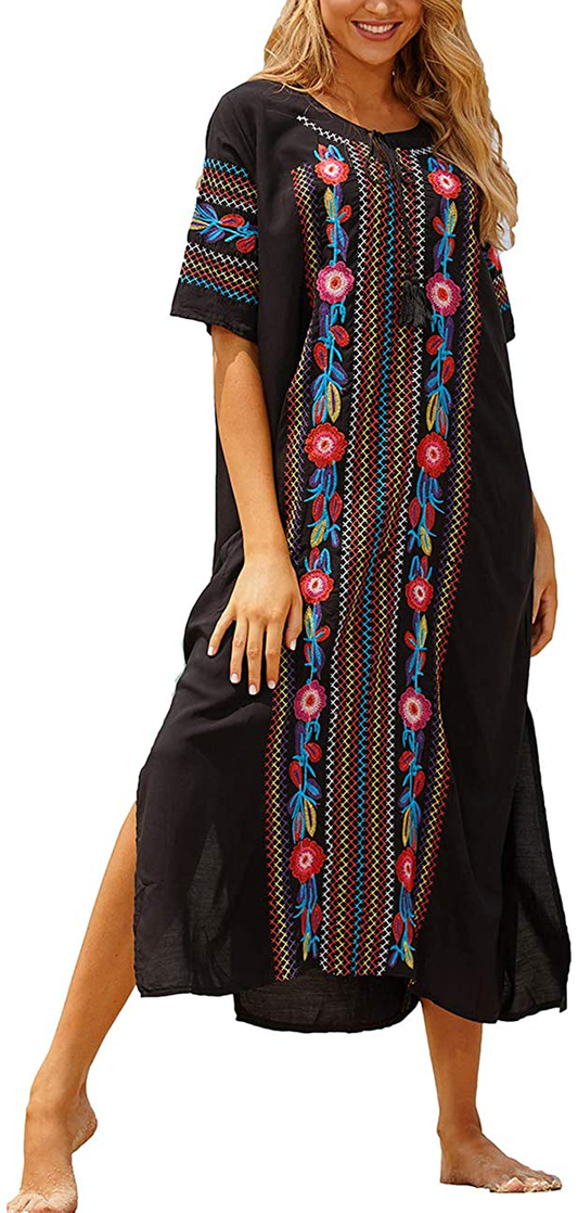 Bsubseach Women Beachwear Turkish Kaftans Long Swimsuit Cover up Caftan Beach Dress Apparel & Accessories > Clothing > Swimwear Kylie Max   