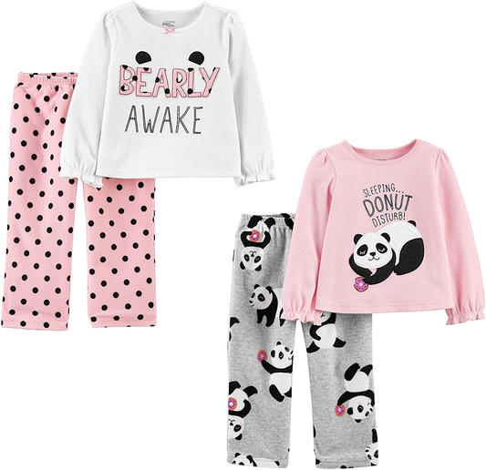 Simple Joys by Carter'S Toddler Girls' 4-Piece Fleece Pajama Set (Poly Top & Fleece Bottom) Apparel & Accessories > Clothing > Sleepwear & Loungewear > Pajamas Kylie Max   