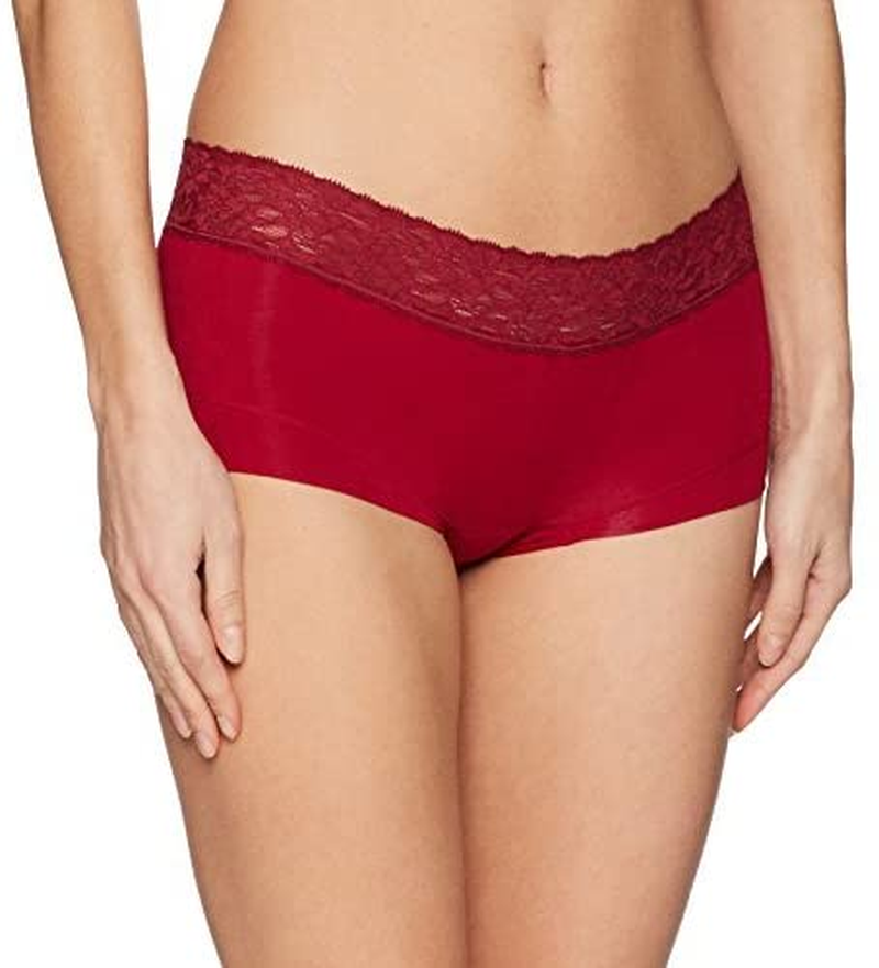Maidenform Women'S Dream Cotton with Lace Boyshort Apparel & Accessories > Clothing > Underwear & Socks > Underwear Maidenform Armature Red/Romance Red 7 