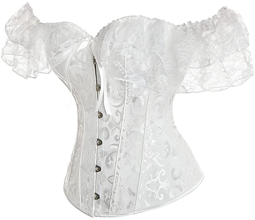 Corset Tops for Women Corset - Overbust Lingerie - Lace up Back Bustier Top - Fashion Corsets with Sleeve Apparel & Accessories > Clothing > Underwear & Socks > Lingerie SZIVYSHI   