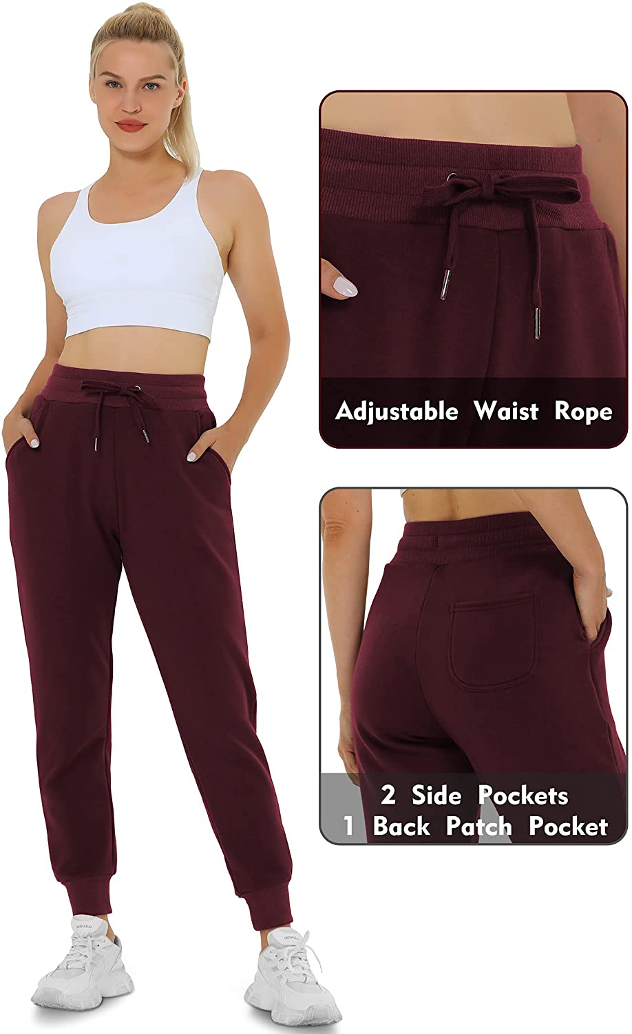 Heathyoga Fleece Lined Joggers for Women Thermal Sweatpants for Women Joggers with Pockets Workout Pants Running Pants Apparel & Accessories > Clothing > Activewear Kylie Max   