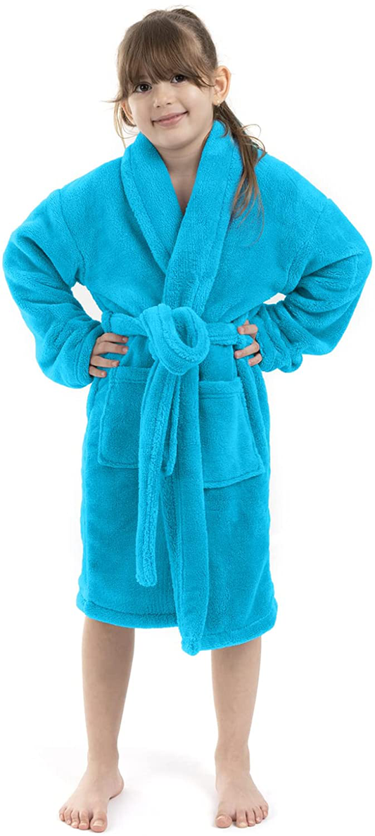 BC BARE COTTON Bare Cotton Kids Microfiber Fleece Shawl Robe - Girls Apparel & Accessories > Clothing > Sleepwear & Loungewear > Robes Kylie Max   