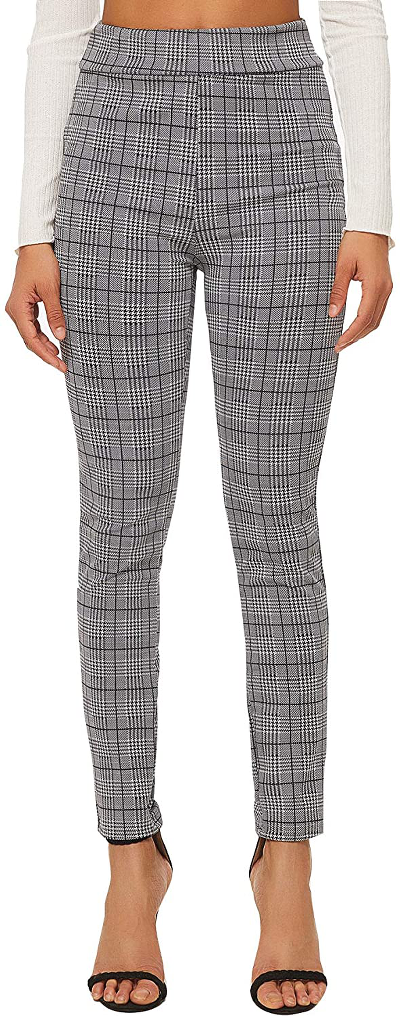 SweatyRocks Women's Casual Skinny Leggings Stretchy High Waisted Work Pants Apparel & Accessories > Clothing > Activewear SweatyRocks   
