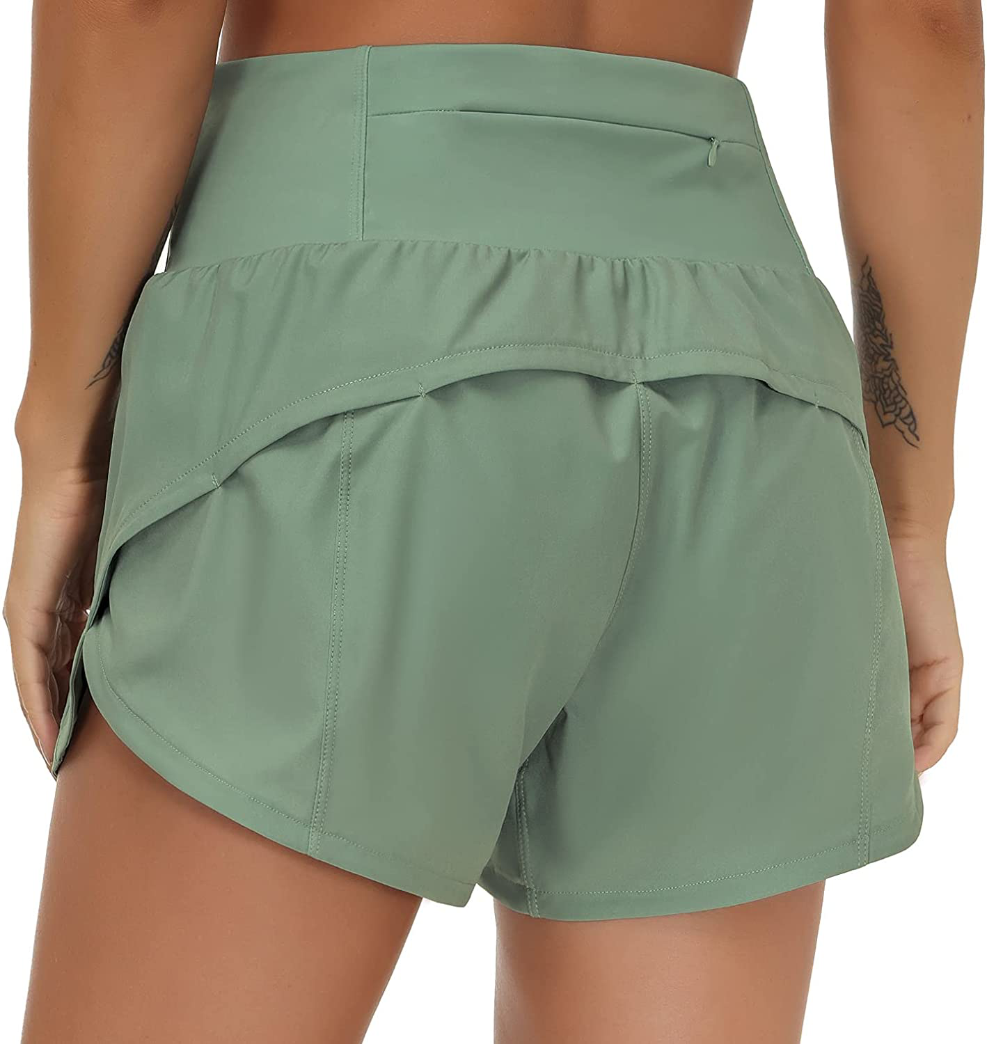 THE GYM PEOPLE Womens High Waisted Running Shorts Quick Dry Athletic Workout Shorts with Mesh Liner Zipper Pockets Apparel & Accessories > Clothing > Shorts Kylie Max   