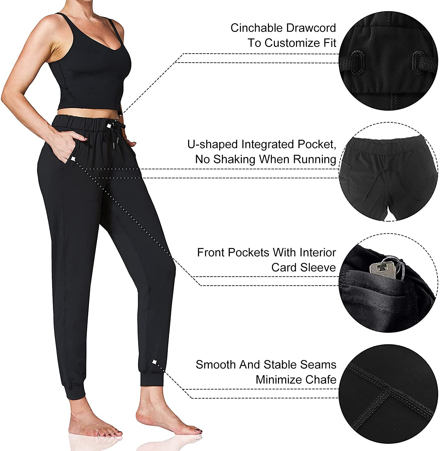 Sunzel Women Lightweight Joggers Pants with Pockets, Super Soft Quick Dry Lounge Sweatpants for Yoga Workout Running Casual Apparel & Accessories > Clothing > Activewear Kylie Max   