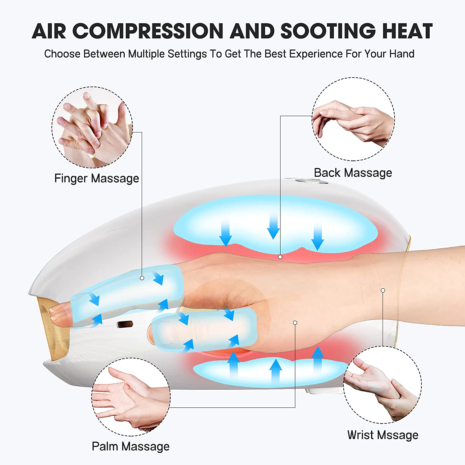 KUMIWU Hand Massager with Heat, 3 Modes and 3 Levels Air Pressure Point Hand Finger Massager Machine, Pain Relief for Arthritis and Carpal Tunnel, Gifts for Women Arts & Entertainment > Party & Celebration > Gift Giving KUMIWU   