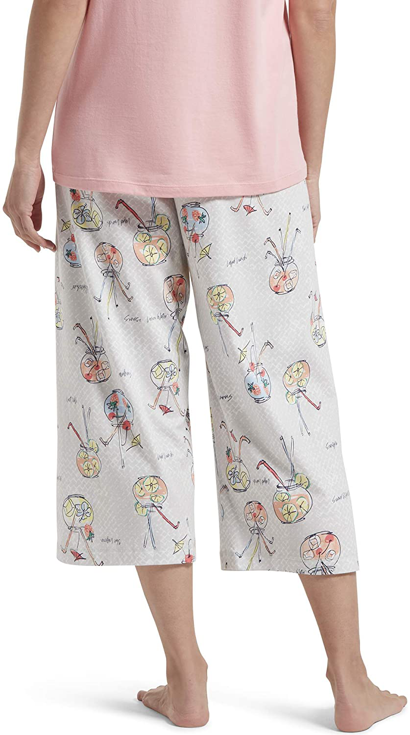 HUE Womens Printed Knit Capri Pajama Sleep Pant Apparel & Accessories > Clothing > Sleepwear & Loungewear > Pajamas Kylie Max   