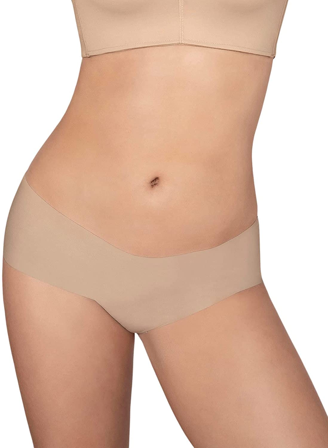 Leonisa Seamless Hipster Panties for Women - No Show Hiphugger Underwear Apparel & Accessories > Clothing > Underwear & Socks > Underwear Leonisa Beige Small 