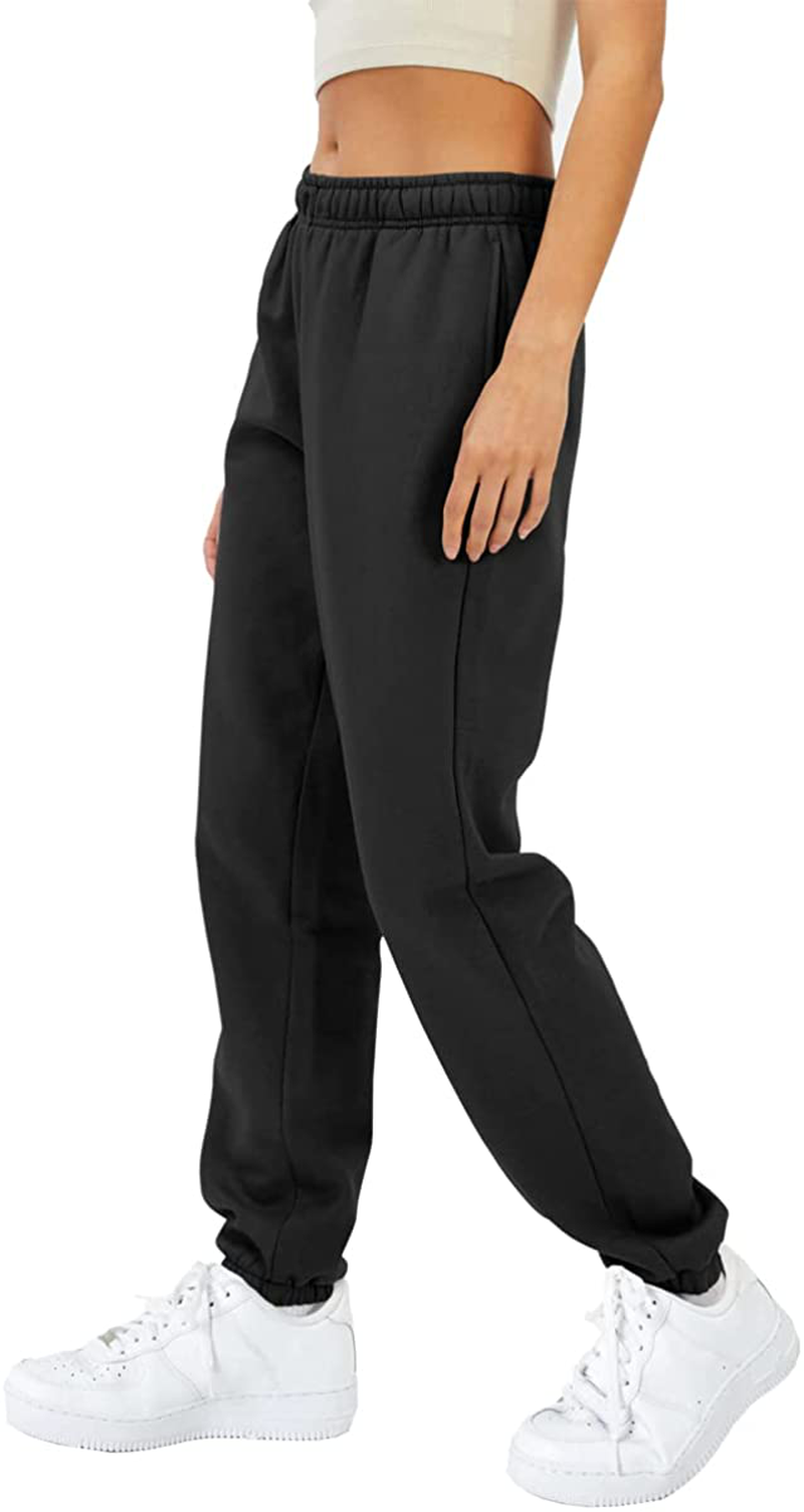 EFAN Womens Fleece Sweatpants Warm Baggy Pants Comfy Oversized Fall Joggers High Waisted Cotton Lounge with Pockets Apparel & Accessories > Clothing > Activewear Kylie Max   